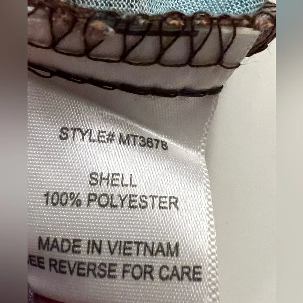 Always Indigo L.A. NWT women’s top blouse Size M Orange and turquoise checkered - Picture 8 of 12